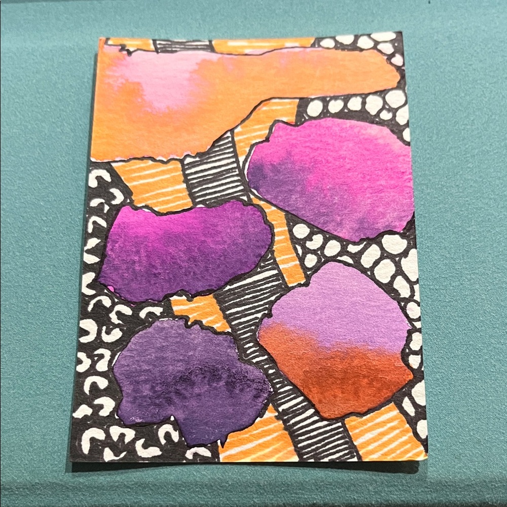 🤑3 for $12 🤑 Abstract Art Card with Vibrant Colors ACEO - Picture 2 of 2